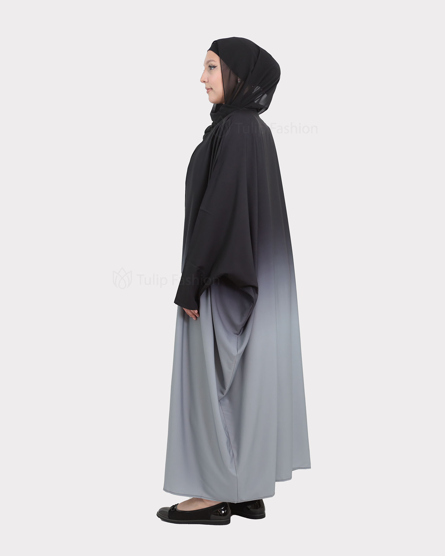 Open Butterfly Abaya - Black - 4