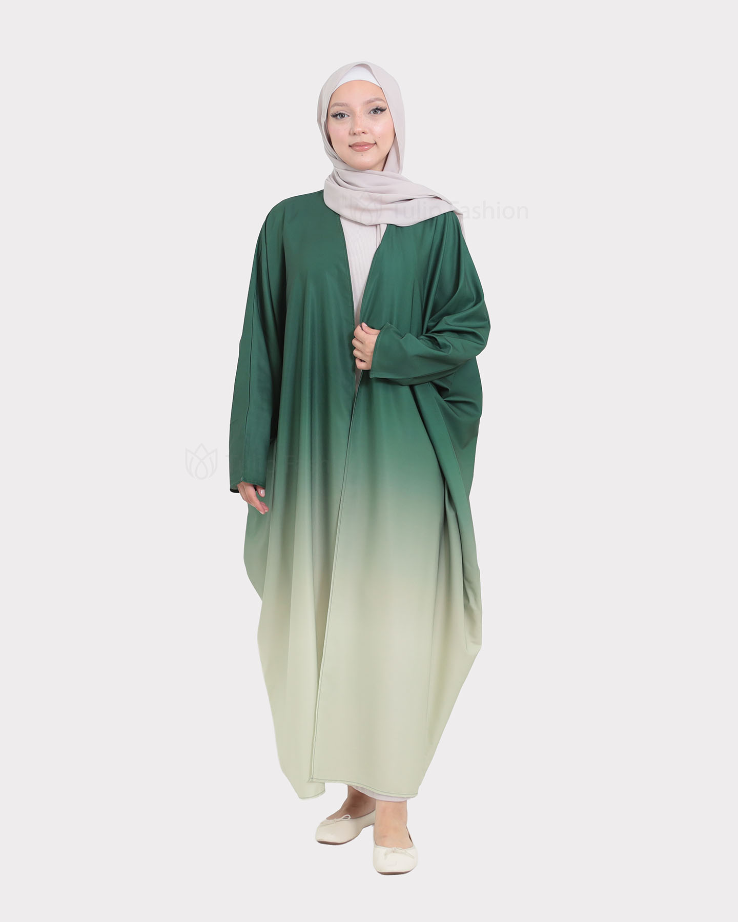 Open Butterfly Abaya - Green