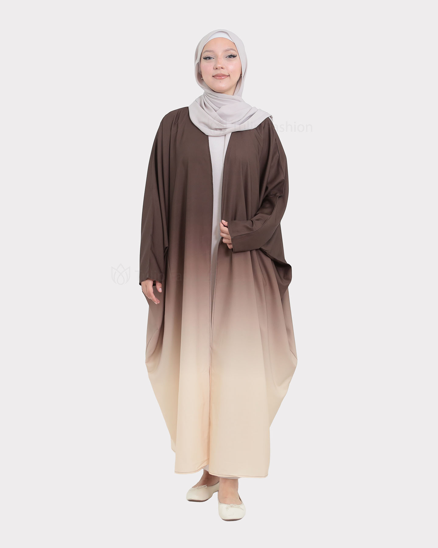 Open Butterfly Abaya - Brown