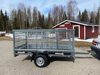 Nätgrindsvagn Muuli 1250XL + Nätgrind/Gallergrind 90cm (EU-Trailer/80 Km/h)