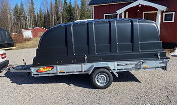 Kåpsläp Majava M 8540 J + Jaxal 125cm (Bromsad/80 Km/h)