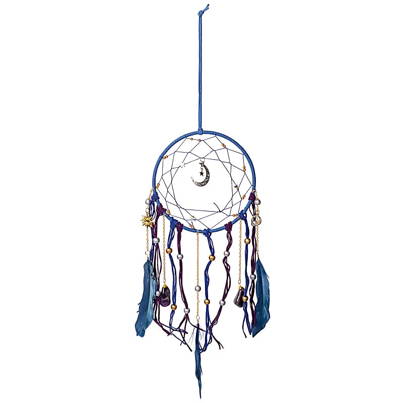 Drömfångare månhänge med tumlad ametist – ±16x45cm - 5