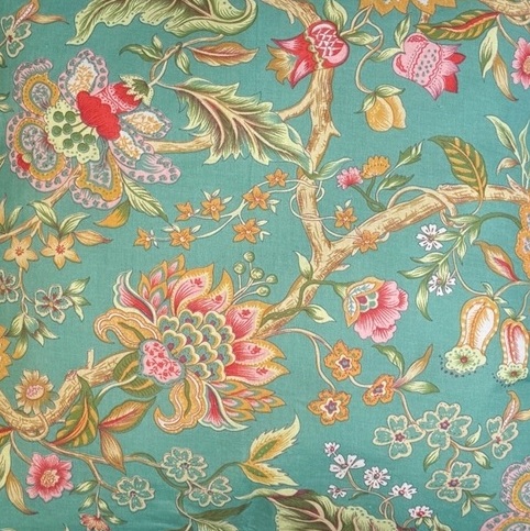 Överkast Tree of Life Vintage lantlig stil quiltat blommor turkos bomull enkelsäng  - 2