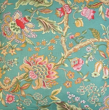 Överkast Tree of Life Vintage lantlig stil quiltat blommor turkos bomull enkelsäng 