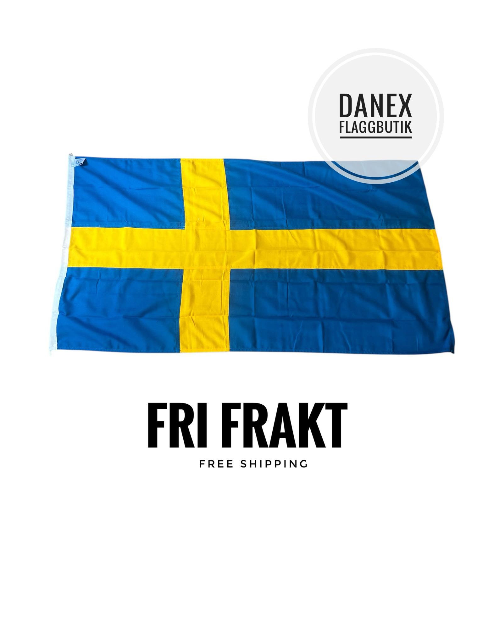 Sverige flagga 120 cm  - Ögla-Ögla 