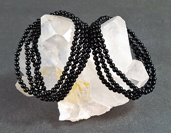 Svart Agat Armband - 4mm Pärlor
