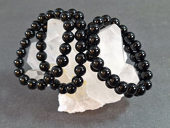 Svart Agat Armband - 10mm Pärlor