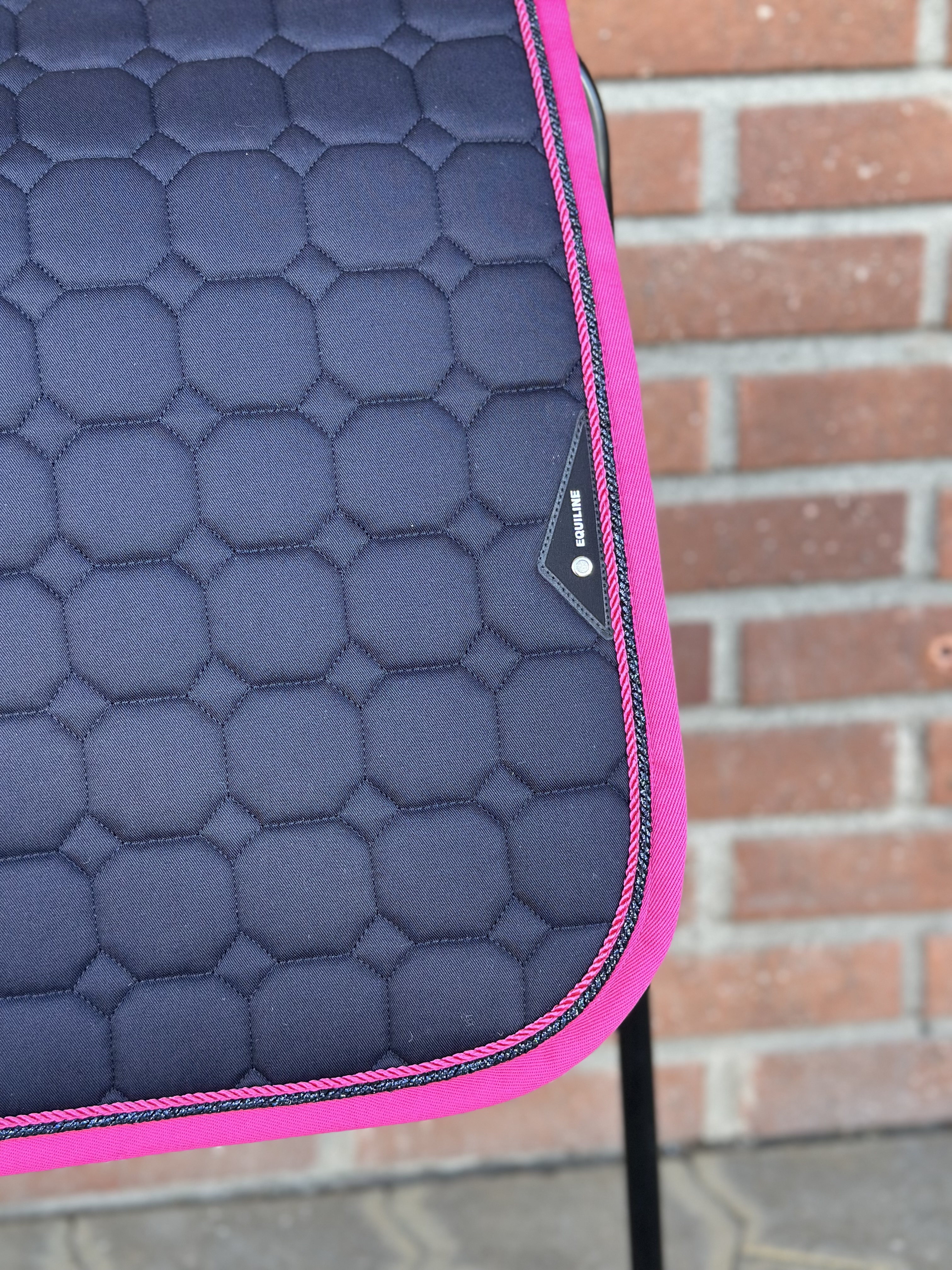 Equiline Octagon 2 flätor + kantband marint m rosa  - 2
