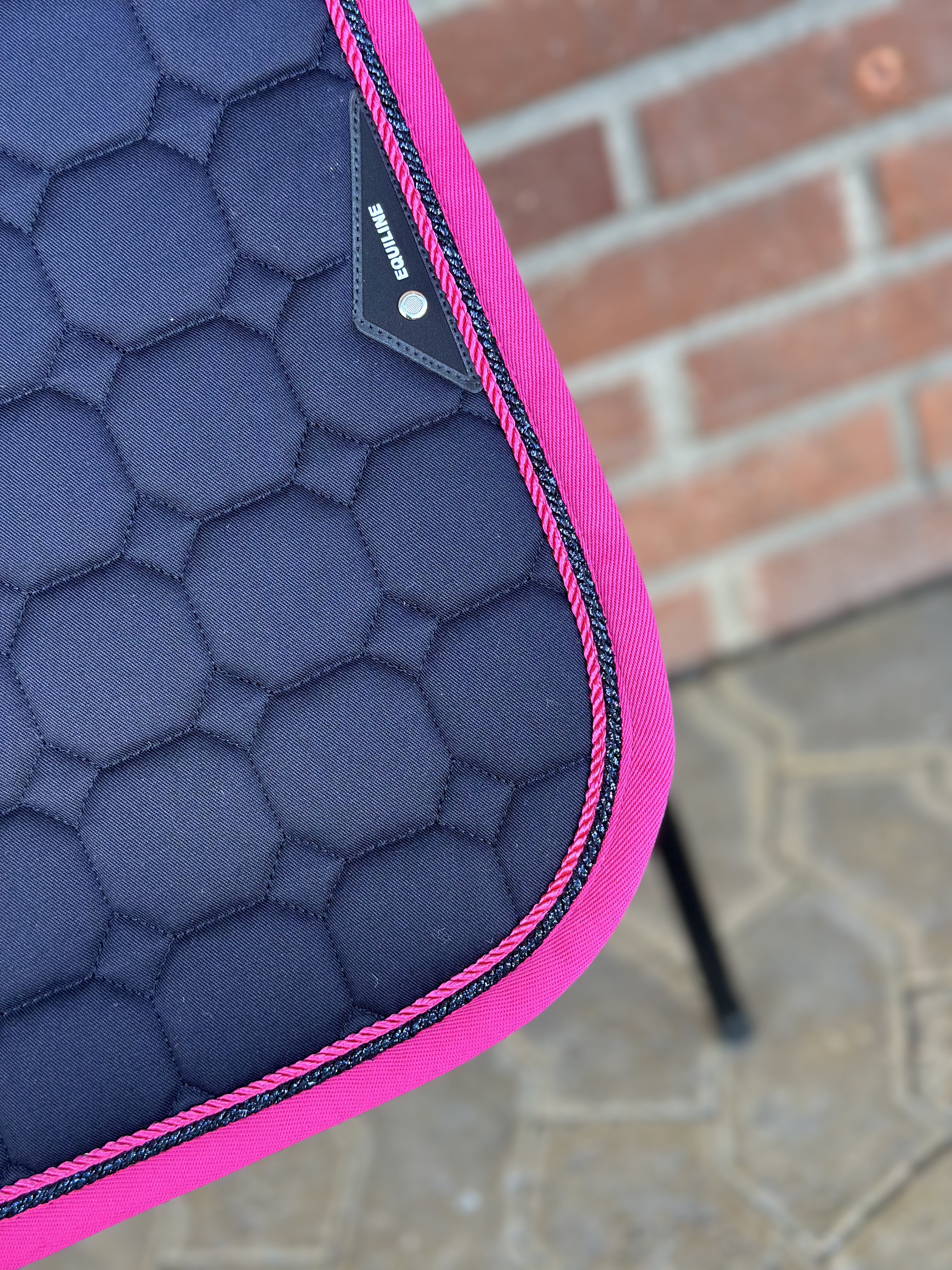 Equiline Octagon 2 flätor + kantband marint m rosa  - 3