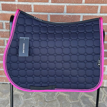 Equiline Octagon 2 flätor + kantband marint m rosa 