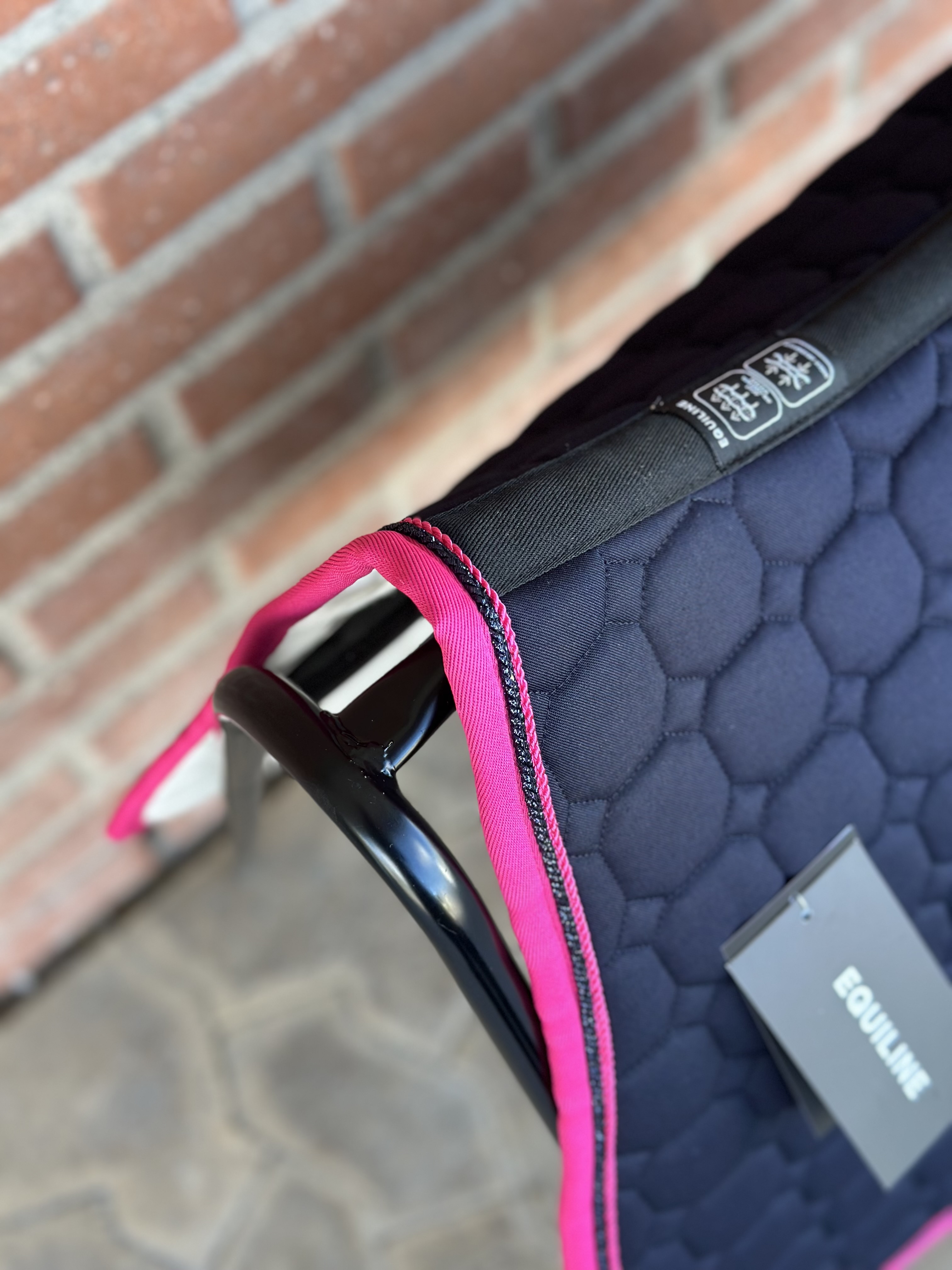 Equiline Octagon 2 flätor + kantband marint m rosa  - 4