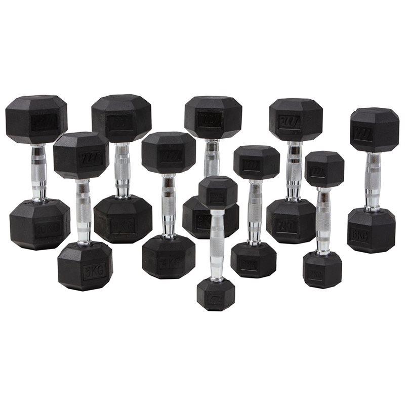 Hex Hantel Gummi Master 1-10 kg Set (utan ställ) 