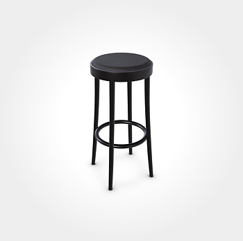 TON 822 barstol wenge, svart lädersits