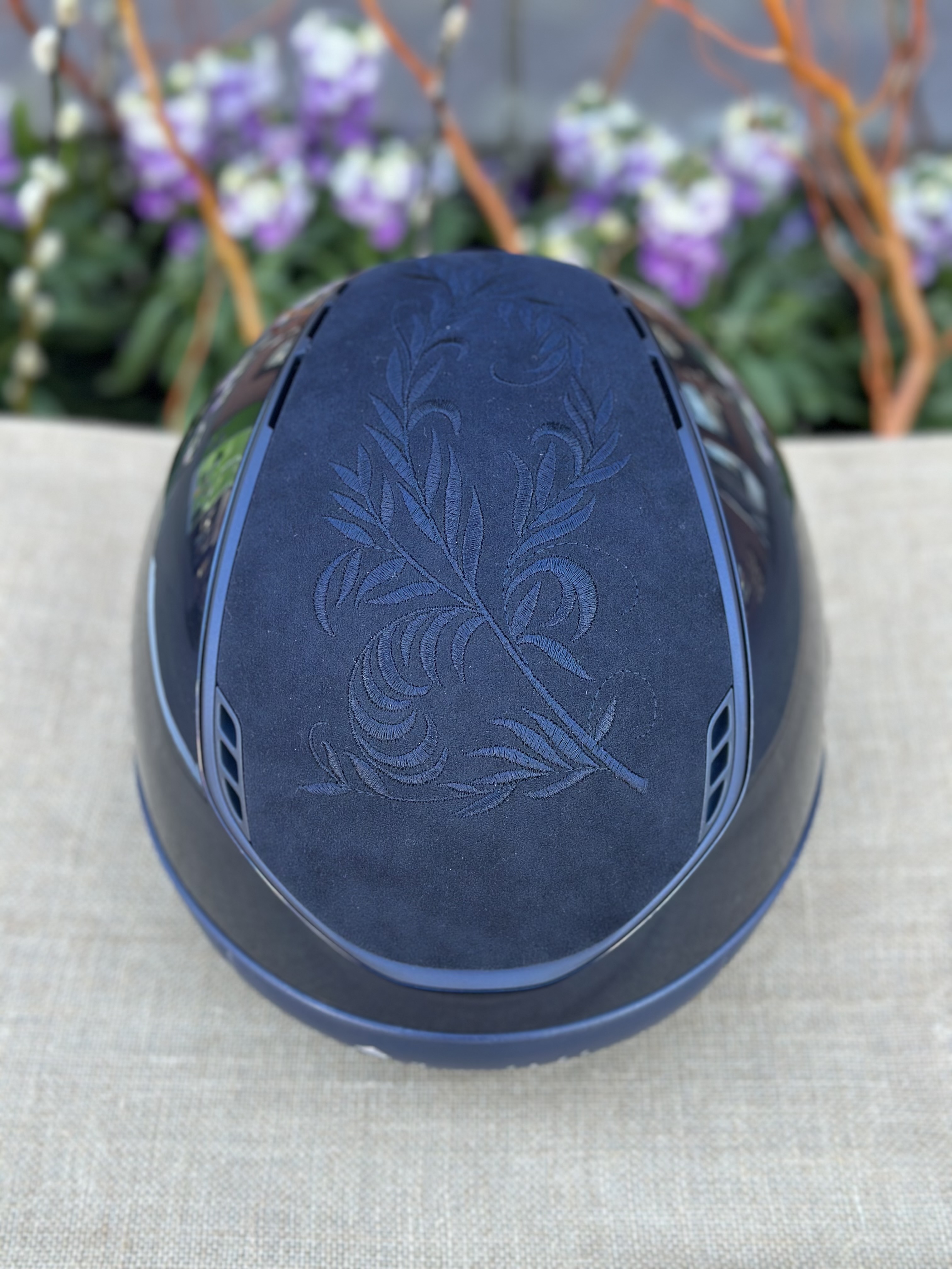 Samshield Miss Shield Glossy Flower Embroidery blå - 4