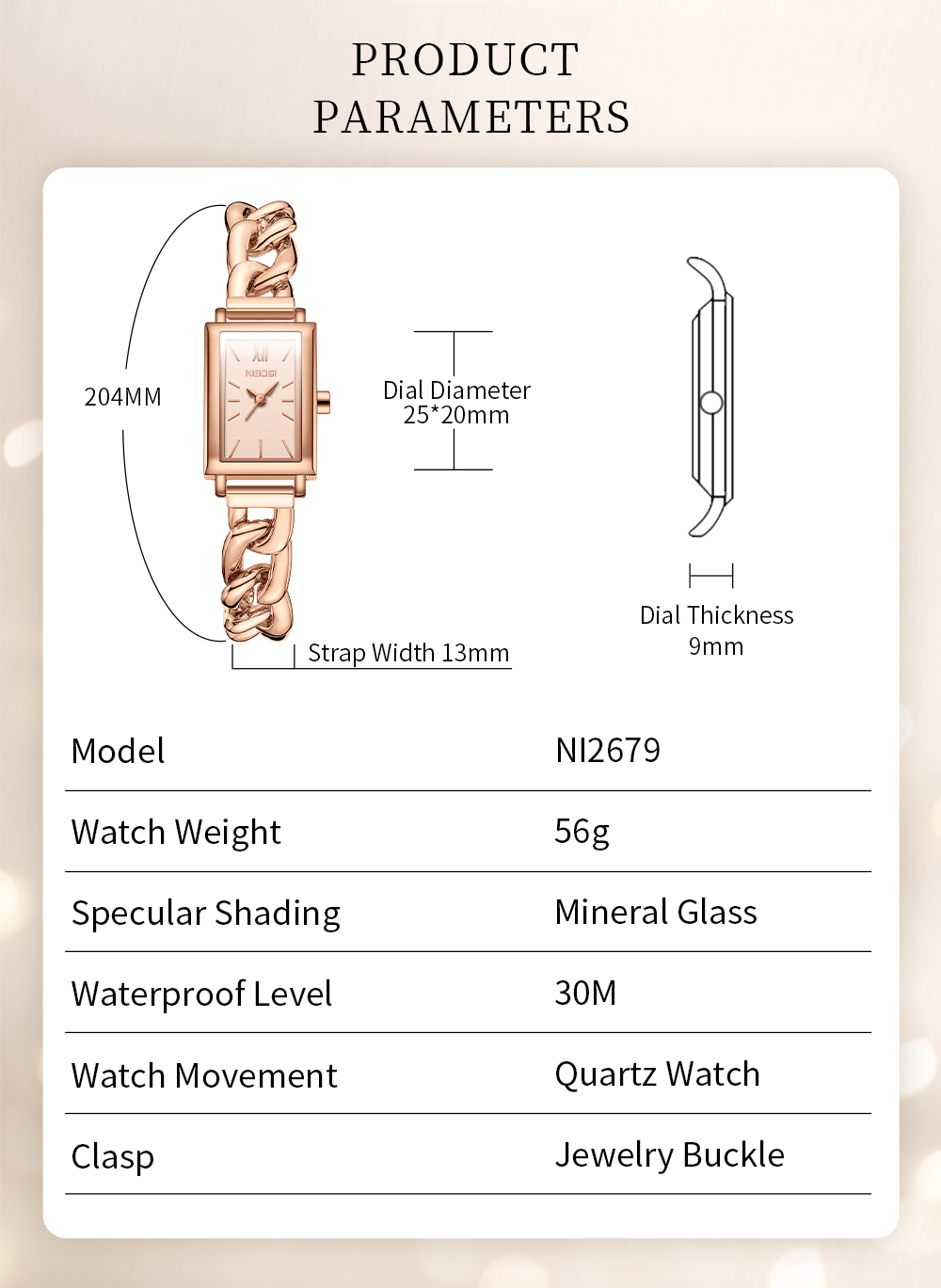 Nibosi Montrelle Rose Gold - 10