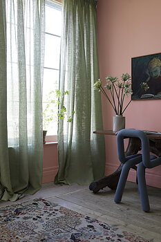 Gardin Ellie Halvlinne Grön