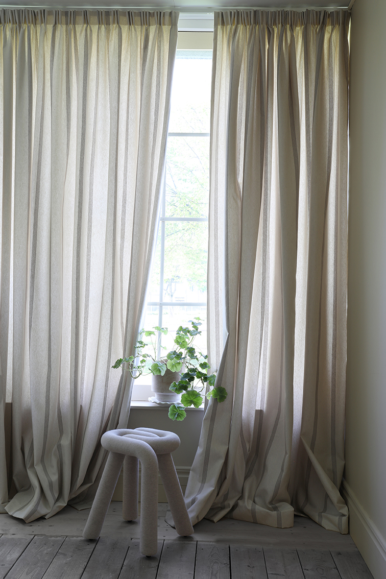 Gardin Ticking Stripe dubbel bredd Natur