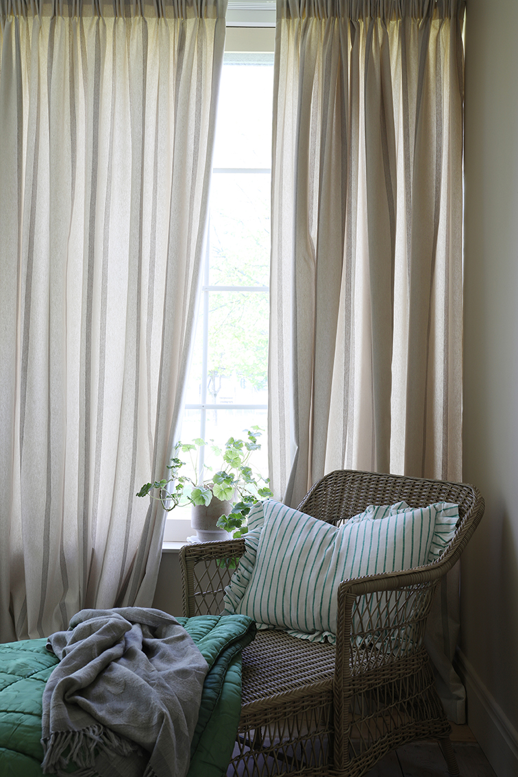 Gardin Ticking Stripe dubbel bredd Natur - 2