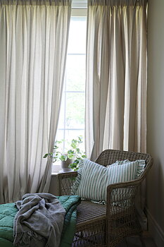 Gardin Ticking Stripe dubbel bredd Natur