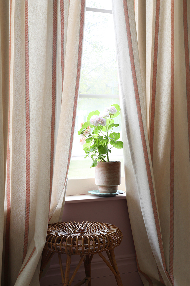 Gardin Ticking Stripe dubbel bredd Terracotta - 2
