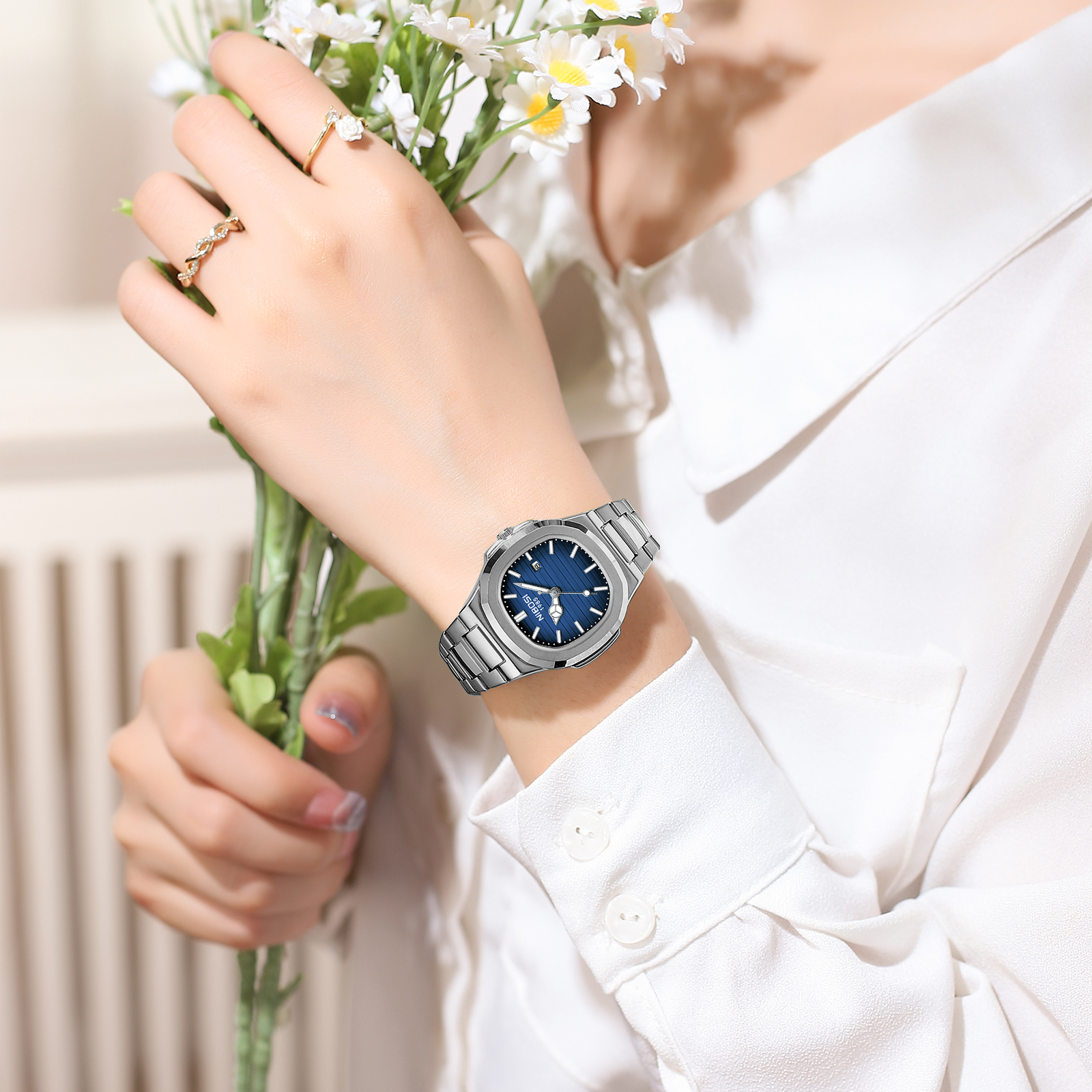 Nibosi Astronaut Ladies Silver Blue - 8