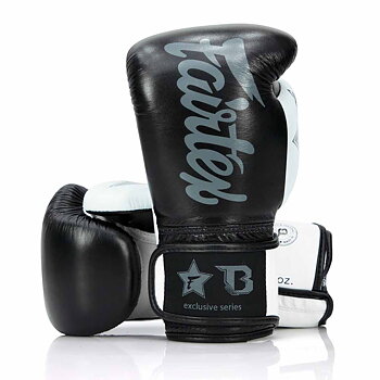 Fairtex Thaiboxhandske FXB Black/White 12- 16 oz