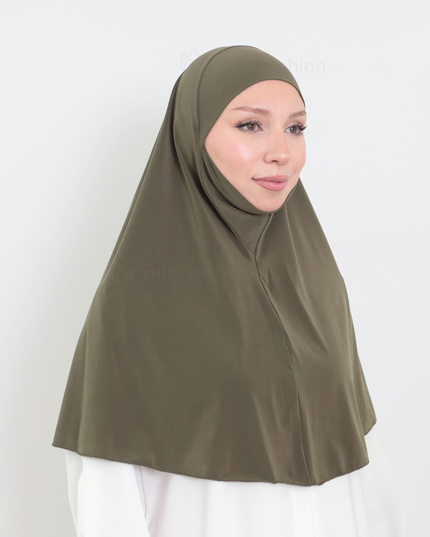 Hijab - Al Amira X-Large Lycra - Olive Green - 2