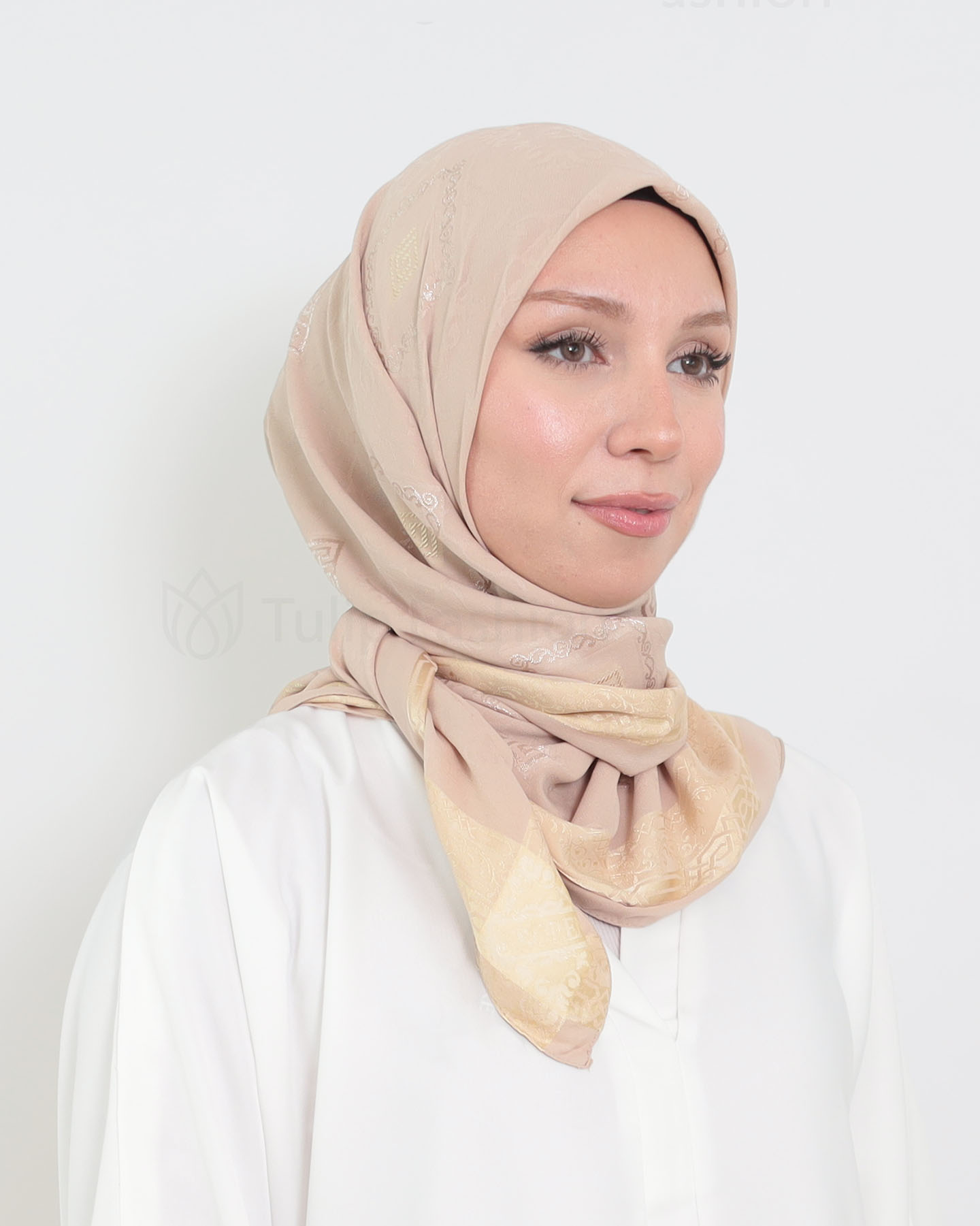Hijab - Square Chiffon 120 cm - Beige - 3