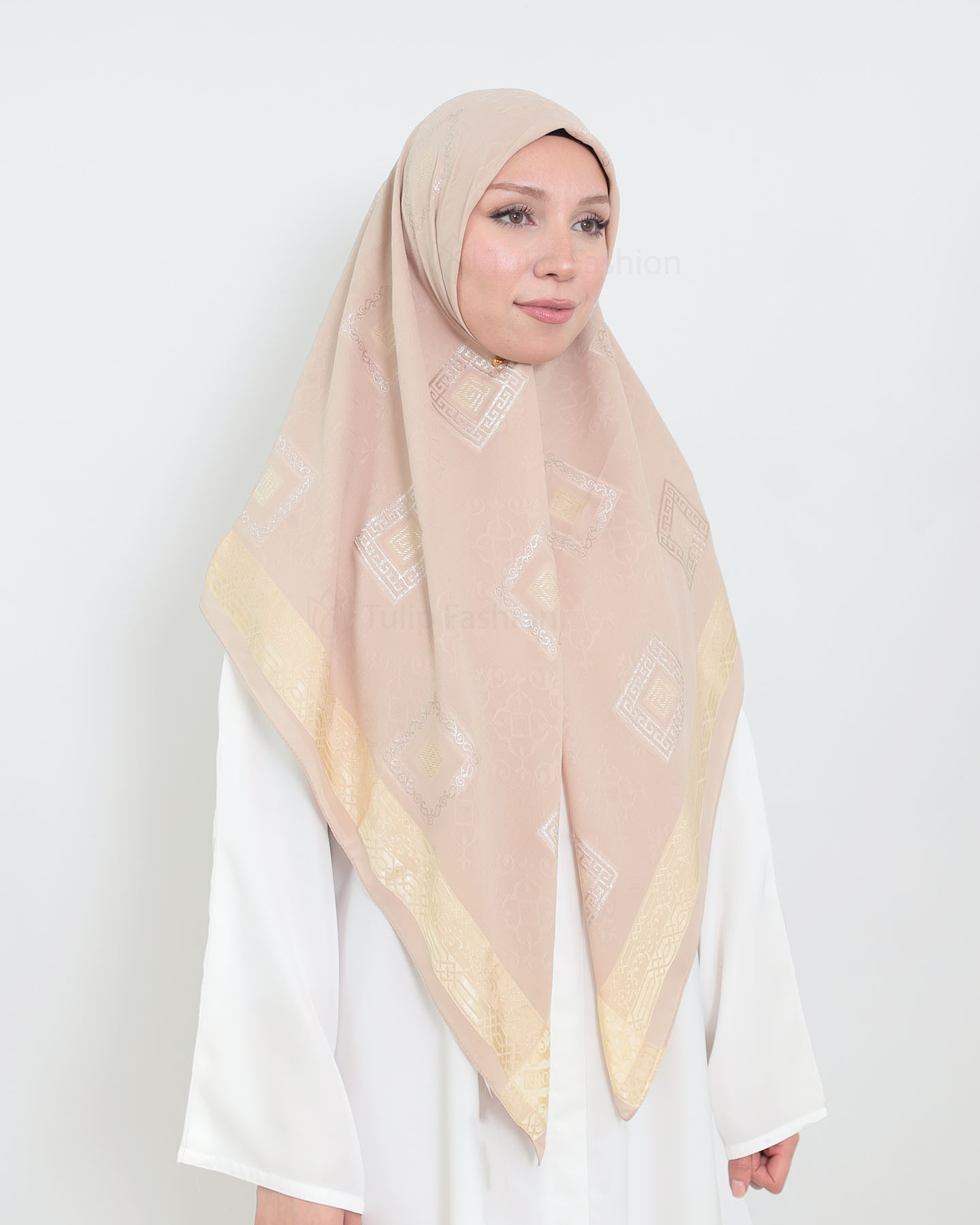 Hijab - Square Chiffon 120 cm - Beige - 6