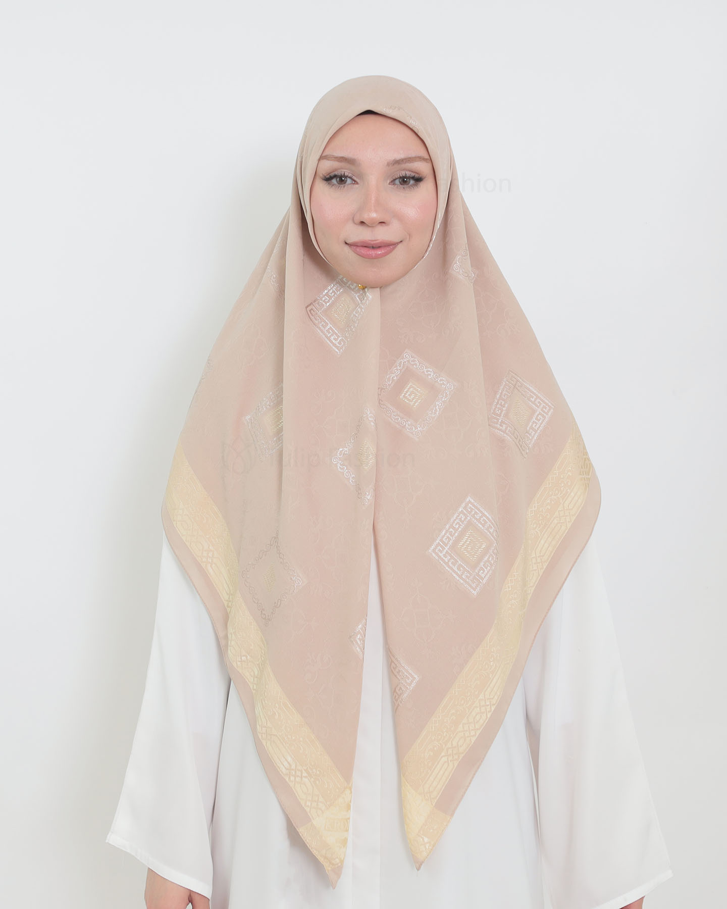 Hijab - Square Chiffon 120 cm - Beige - 5