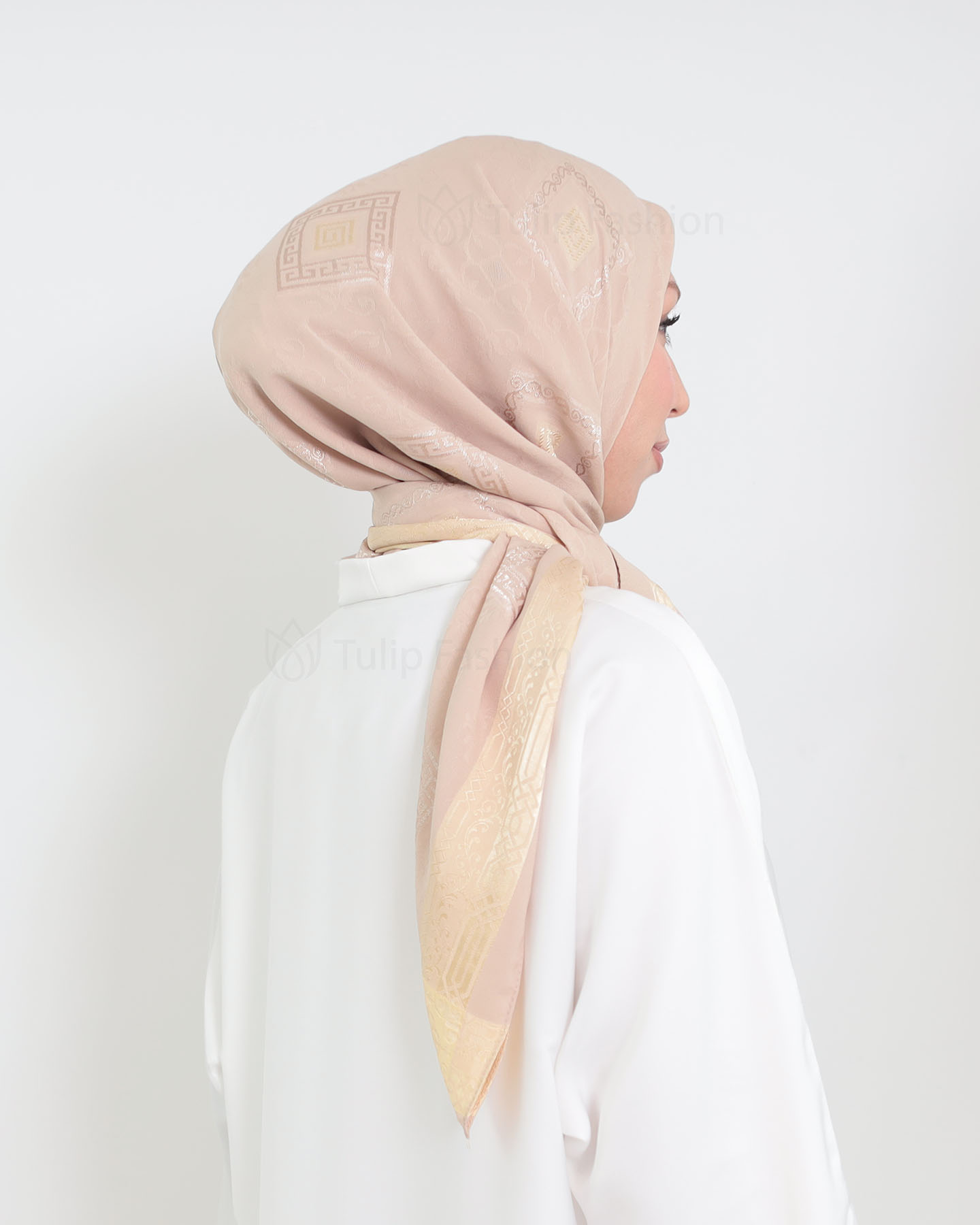 Hijab - Square Chiffon 120 cm - Beige - 4