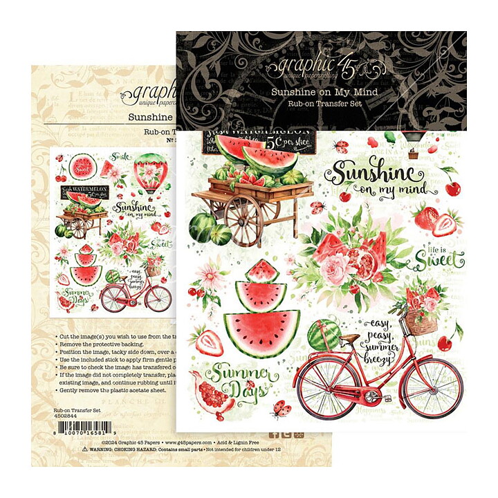 Graphic 45 Rub-Ons Transfer Set - Sunshine on my Mind