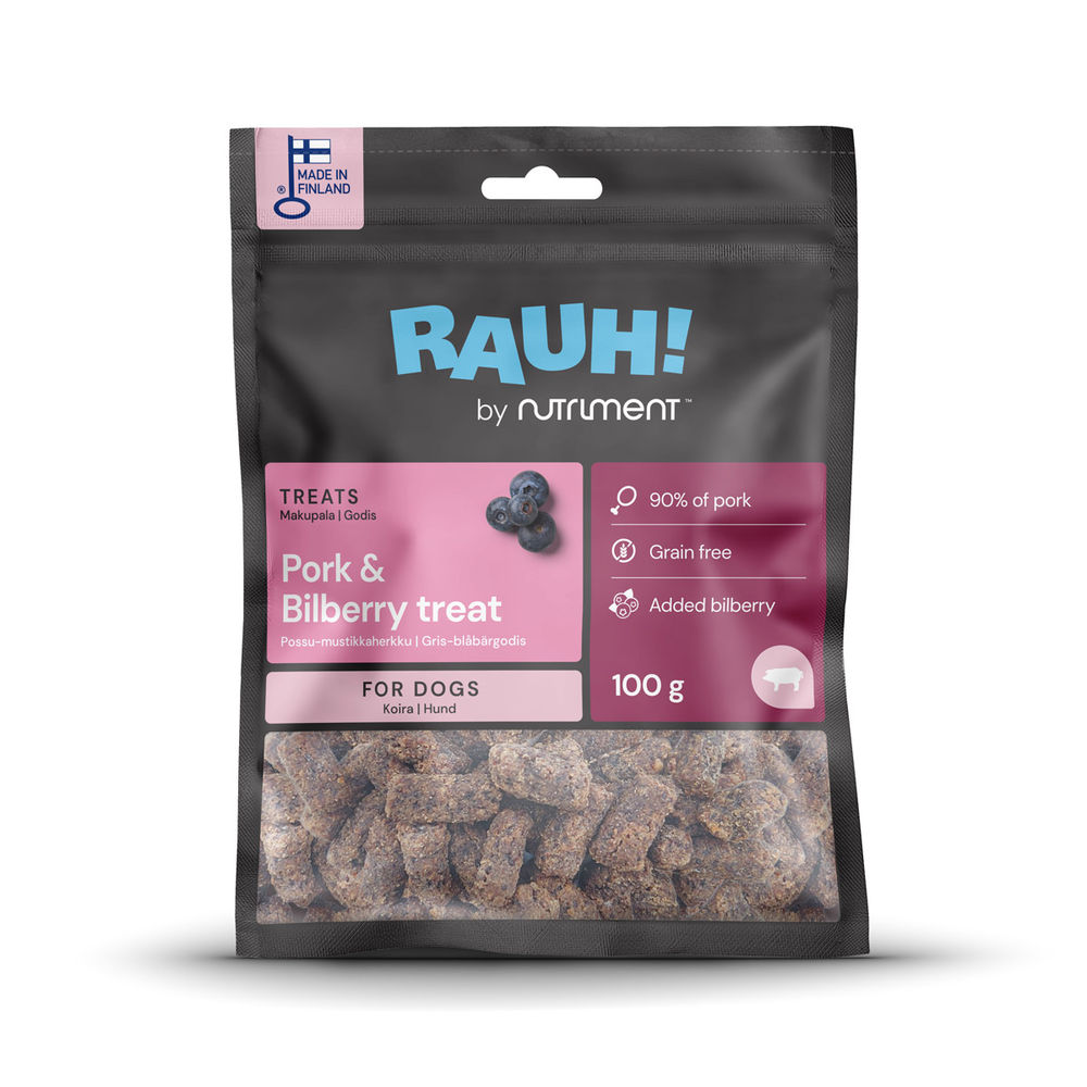 Rauh gris & blåbärsgodis till hund hög kötthalt