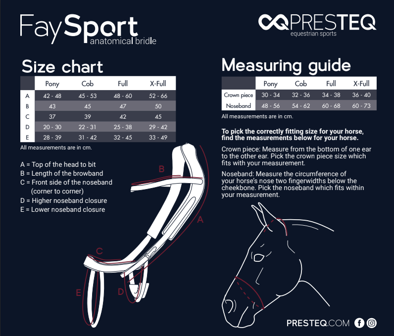 PresTeq FaySport Shine Anatomical Bridle - Black - 8
