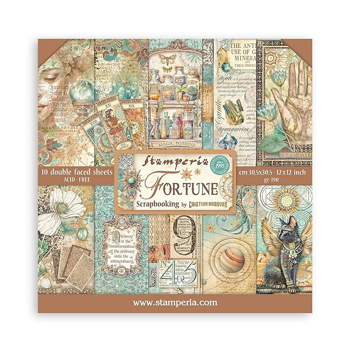 Stamperia Paper Pad  Double Face Sheets - Fortune 