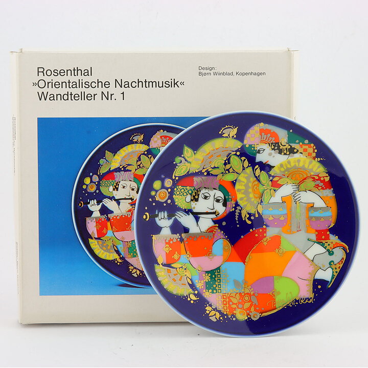 ビョルン・ヴィンブラッド Oriental Night Musicシリーズ  カラフルな陶板 Wall Plaque 1976年 17cm 箱付き #1