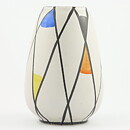 Bodo Mans (1950s) White Modern Vase with Modern Decor 17 cm