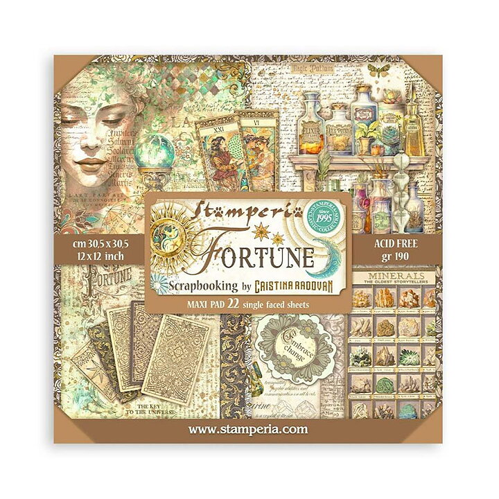 Stamperia Paper Pad  Single Sided Sheets - Fortune 