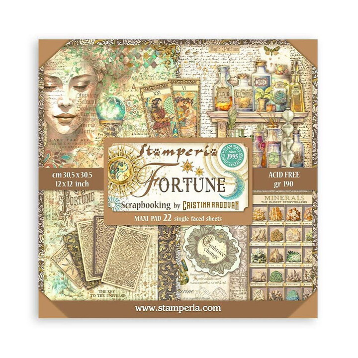 Stamperia Paper Pad  Single Sided Sheets - Fortune 