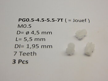 Drev i plast M0.5 D=ø4.5 L=5.5