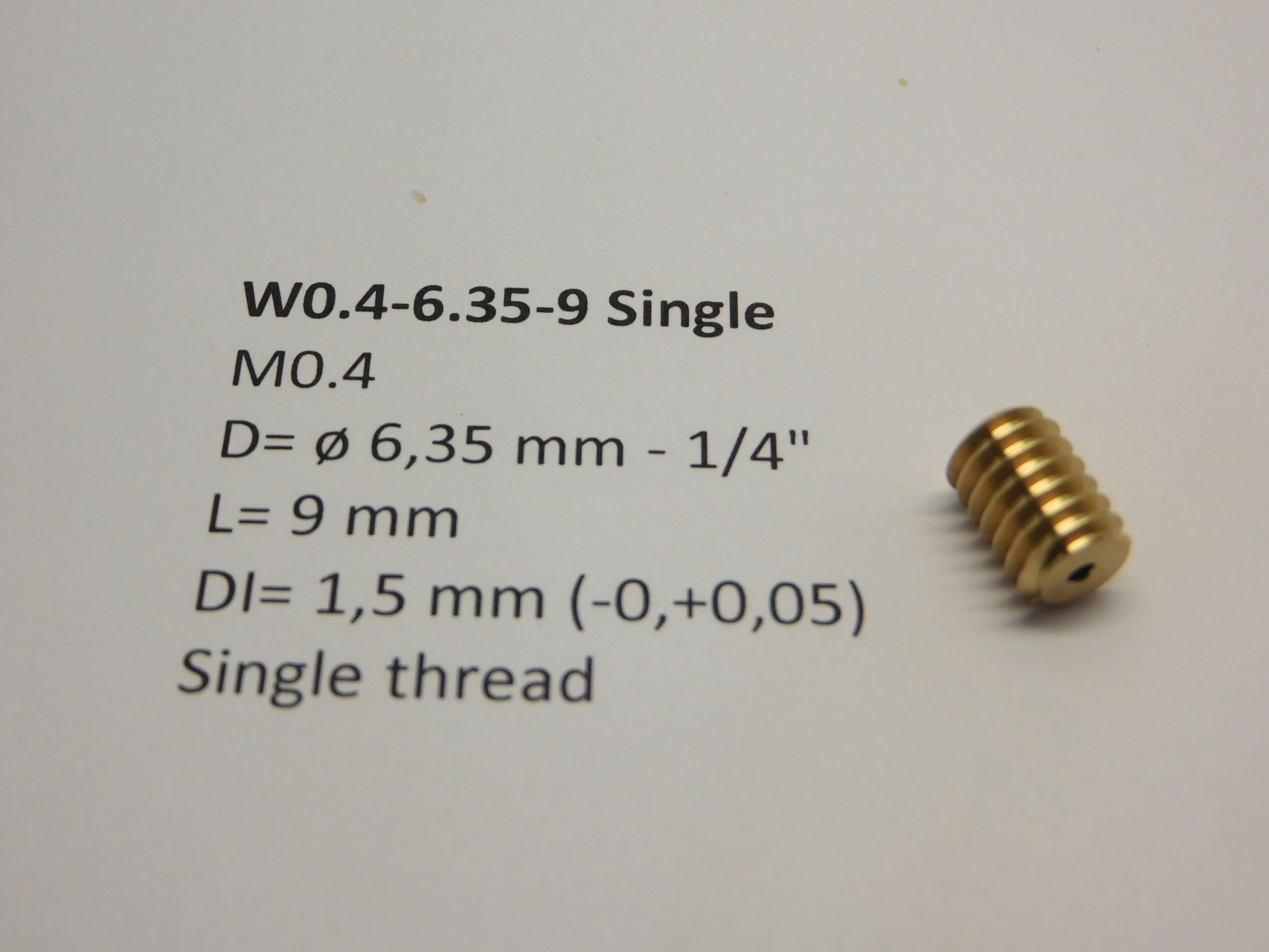 Snäckdrev M0.4 D=ø6.35 L=9 DI=