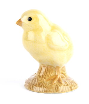 Bud vase yellow chick, Handmålat stengods från Quail Ceramics