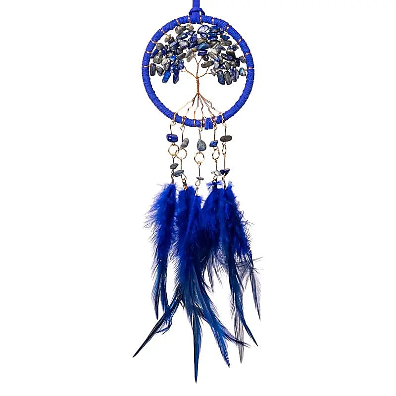 Drömfångare Livets träd, lapis lazuli– ±8x30cm