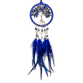 Drömfångare Livets träd, lapis lazuli– ±8x30cm