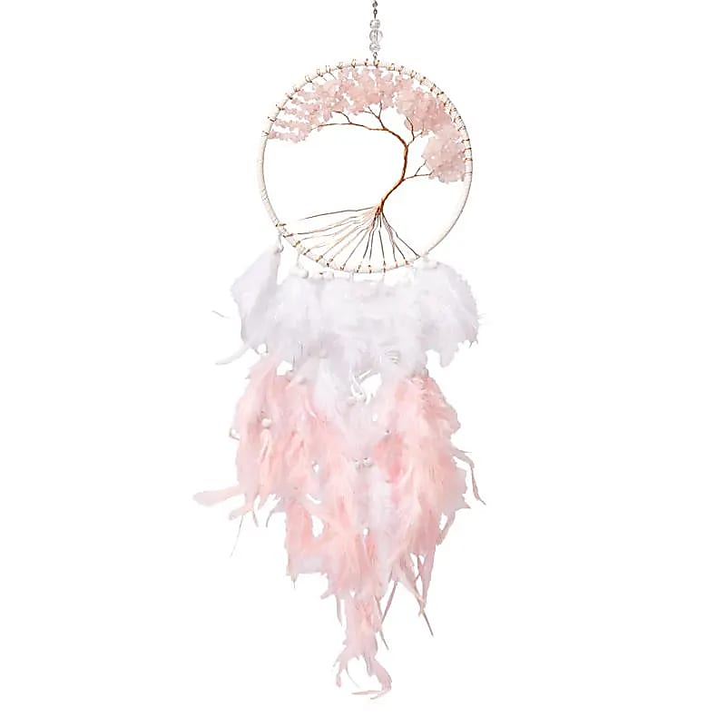 Drömfångare Livets träd,  rosenkvarts– ±16x60cm