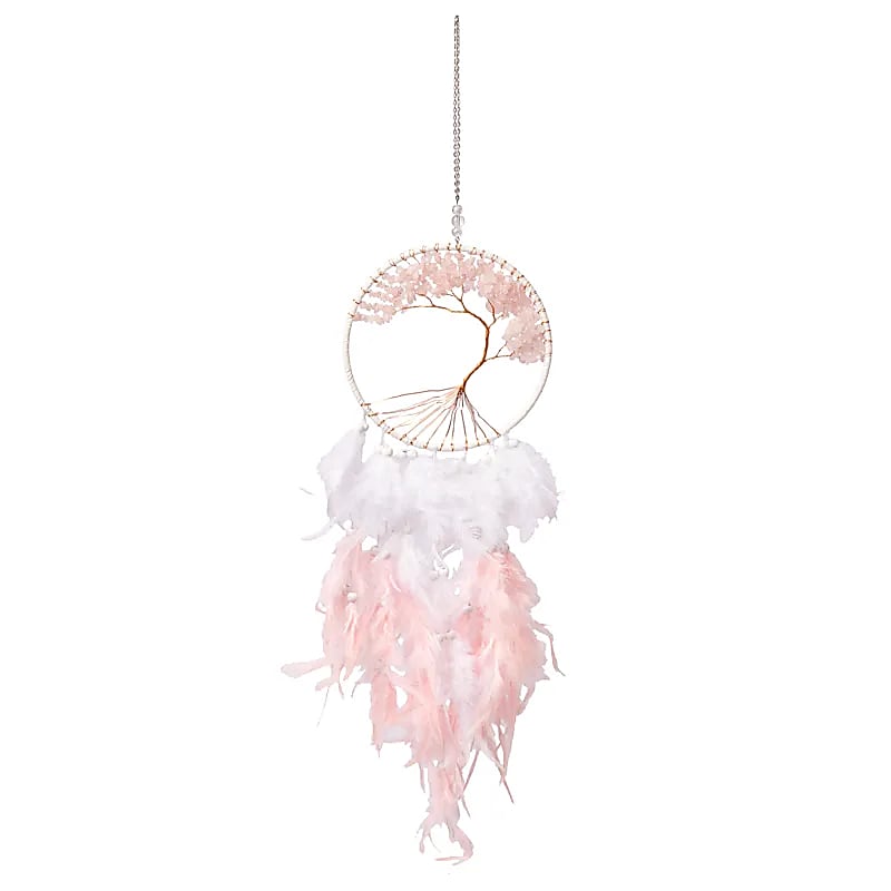 Drömfångare Livets träd,  rosenkvarts– ±16x60cm - 4
