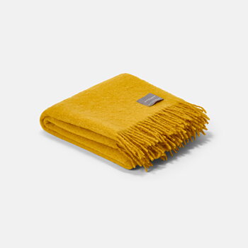 Pläd Mohair Mustard