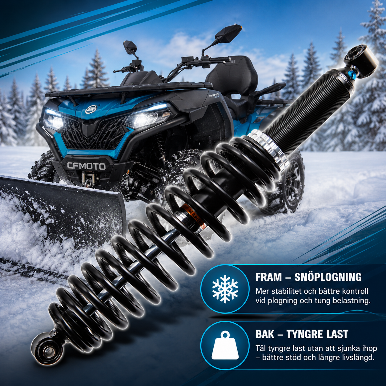 Moose Offroad Heavy Duty Gasstötdämpare Fram CFMOTO CFORCE 450 & 520 - 3