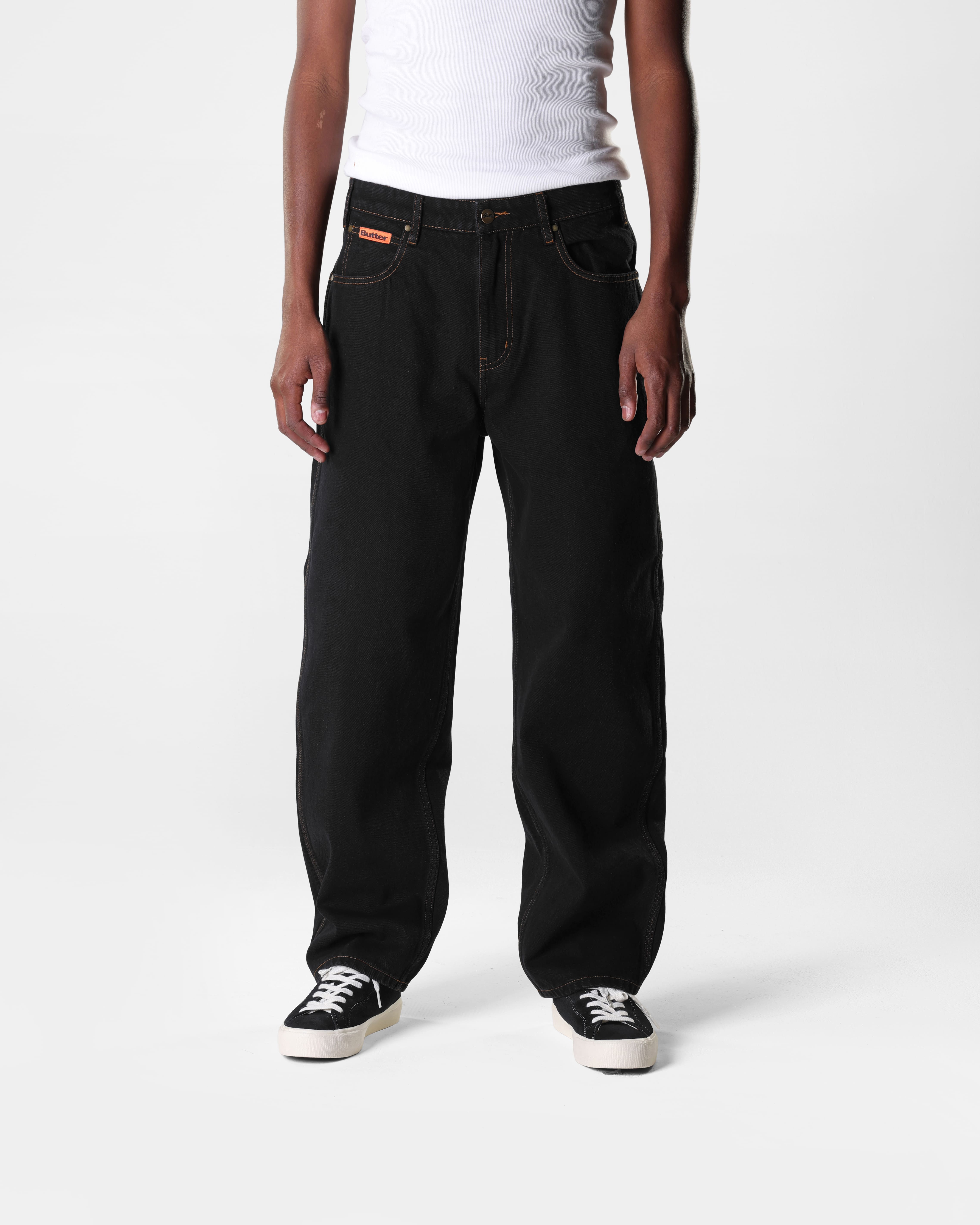 Butter Relaxed Denim Jeans Washed Black