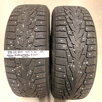 18" BEGAGNADE VINTERDÄCK DUBB | 2 st 235/55 R18 104T XL Nokian Hakkapeliitta 7 SUV | V28-16 | 9|9 mm | A-3